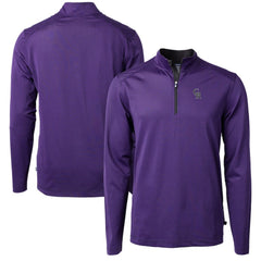 Colorado Rockies Cutter & Buck Virtue Eco Pique Micro Stripe Recycled Quarter-Zip Pullover Top - MLB Pullover
