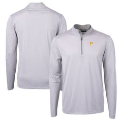 Pittsburgh Pirates Cutter & Buck Virtue Eco Pique Micro Stripe Recycled Quarter-Zip Pullover Top - MLB Pullover