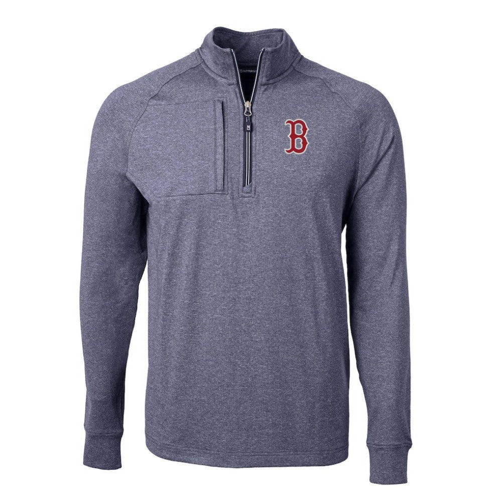 Boston Red Sox Cutter & Buck Adapt Eco Knit Stretch Recycled Quarter-Zip Pullover Top - MLB Pullover