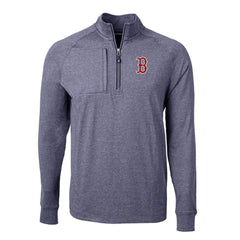 Boston Red Sox Cutter & Buck Adapt Eco Knit Stretch Recycled Quarter-Zip Pullover Top - MLB Pullover