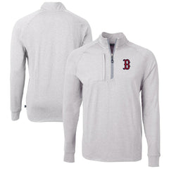 Boston Red Sox Cutter & Buck Adapt Eco Knit Stretch Recycled Quarter-Zip Pullover Top - MLB Pullover