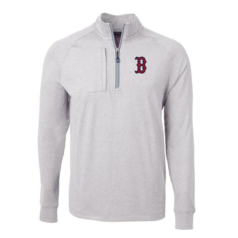Boston Red Sox Cutter & Buck Adapt Eco Knit Stretch Recycled Quarter-Zip Pullover Top - MLB Pullover