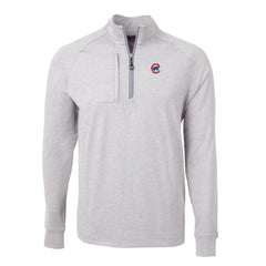 Chicago Cubs Cutter & Buck Adapt Eco Knit Stretch Recycled Quarter-Zip Pullover Top - MLB Pullover