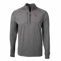 Cincinnati Reds Cutter & Buck Adapt Eco Knit Stretch Recycled Quarter-Zip Pullover Top - MLB Pullover