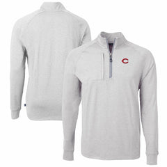 Cincinnati Reds Cutter & Buck Adapt Eco Knit Stretch Recycled Quarter-Zip Pullover Top - MLB Pullover