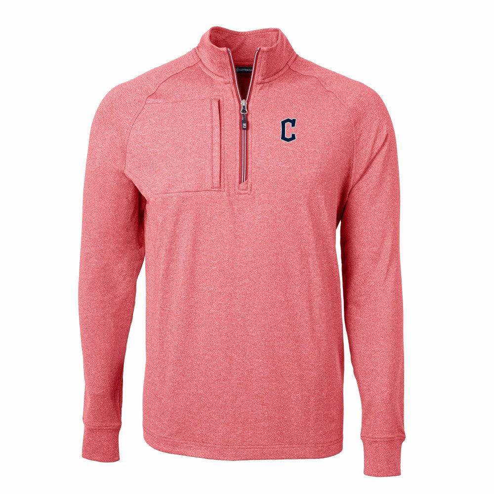 Cleveland Guardians Cutter & Buck Adapt Eco Knit Stretch Recycled Quarter-Zip Pullover Top - MLB Pullover