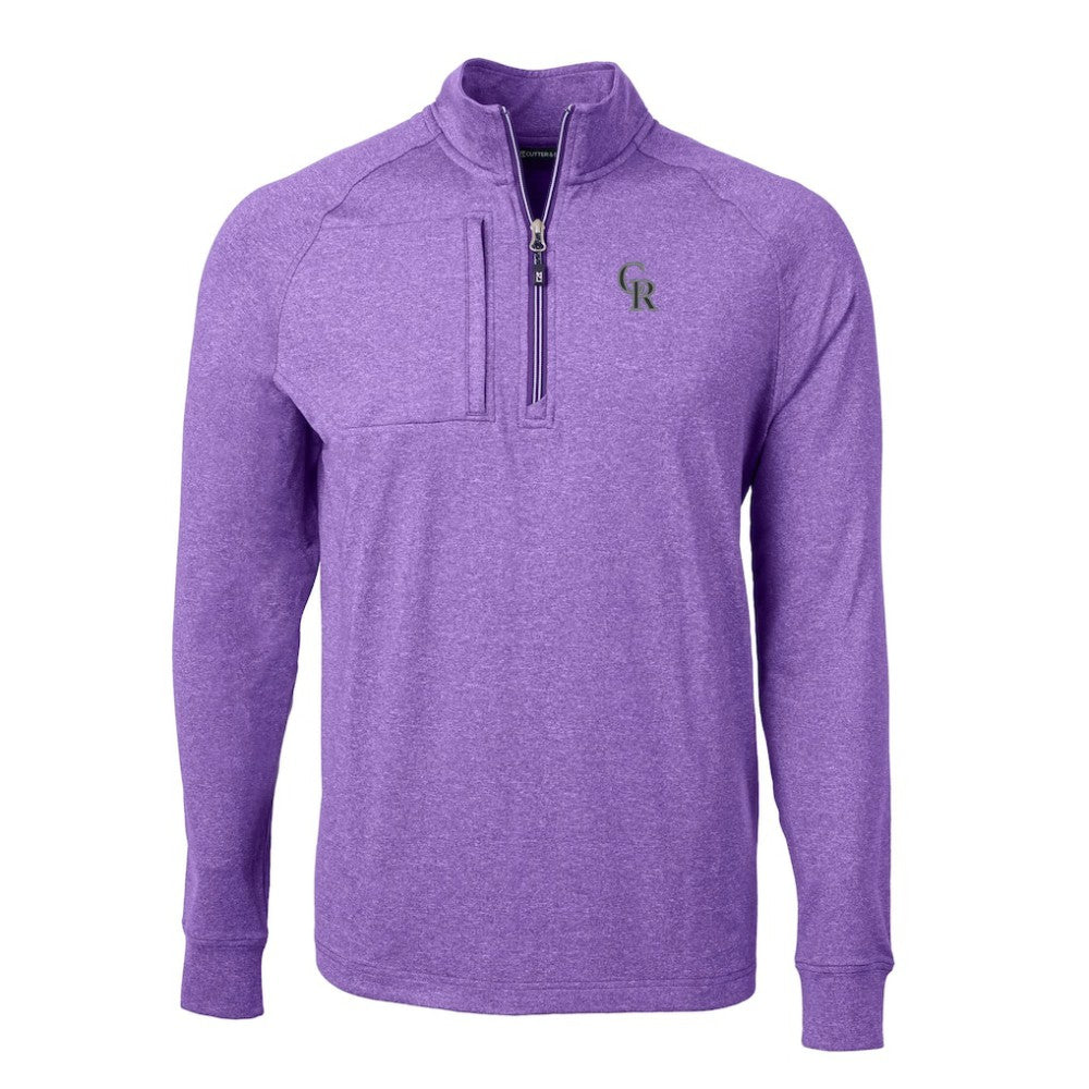 Colorado Rockies Cutter & Buck Adapt Eco Knit Stretch Recycled Quarter-Zip Pullover Top - MLB Pullover