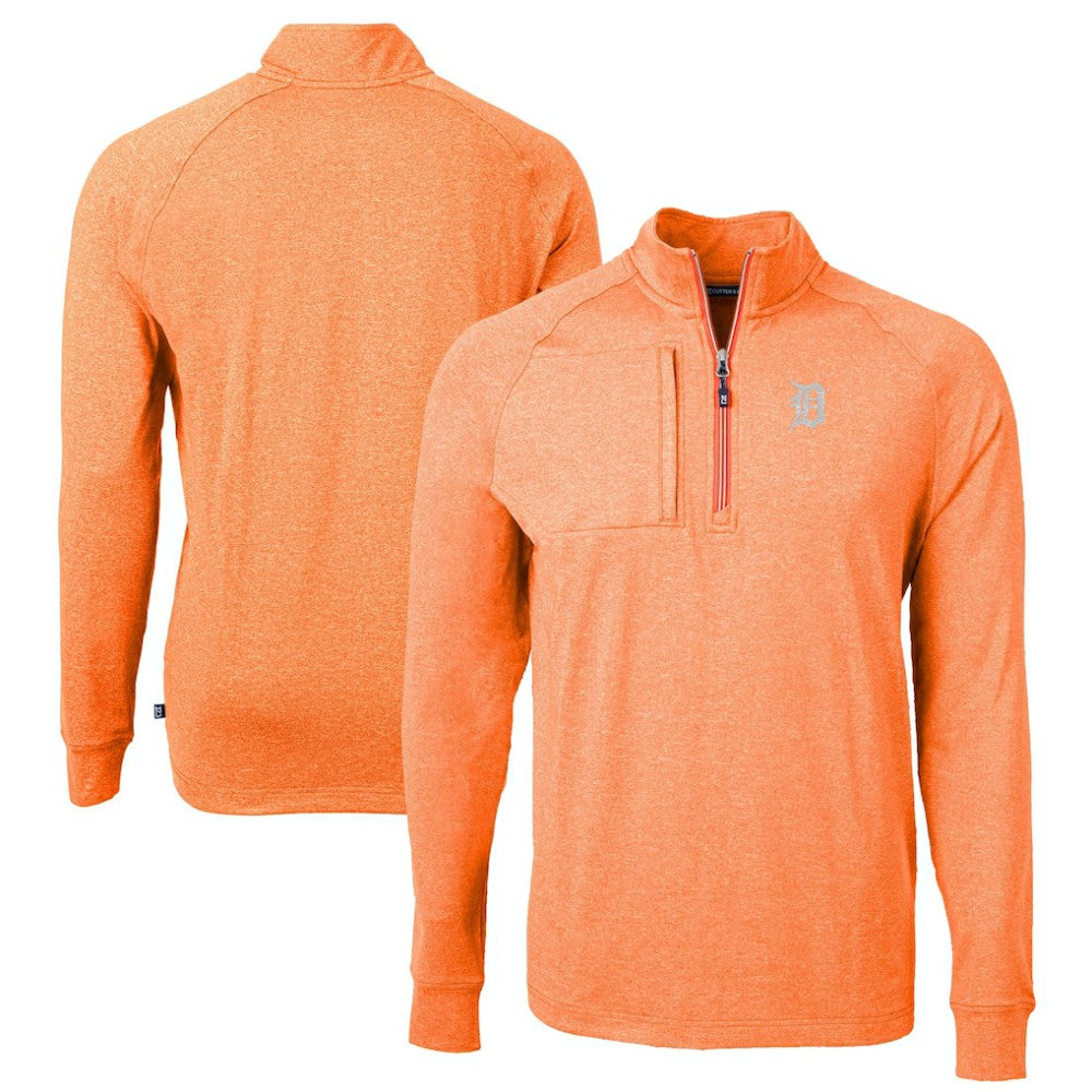Detroit Tigers Cutter & Buck Adapt Eco Knit Stretch Recycled Quarter-Zip Pullover Top - MLB Pullover