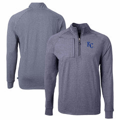 Kansas City Royals Cutter & Buck Adapt Eco Knit Stretch Recycled Quarter-Zip Pullover Top - MLB Pullover