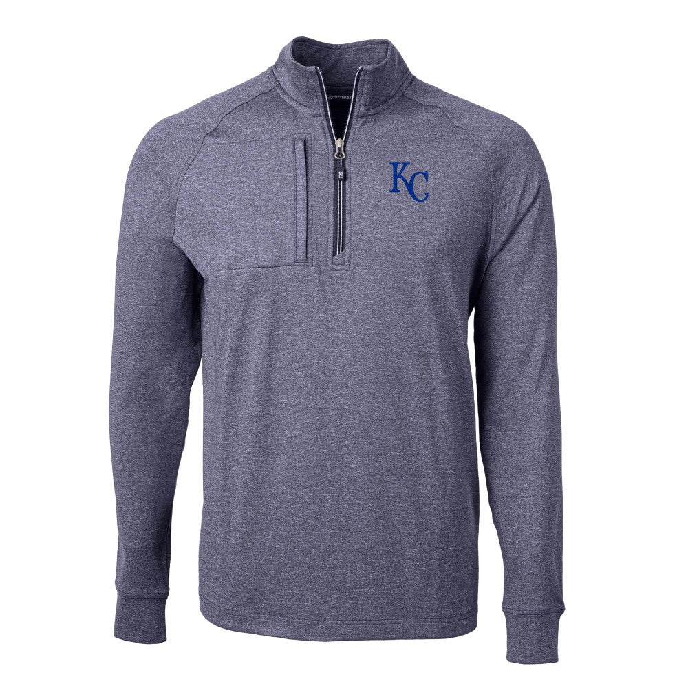 Kansas City Royals Cutter & Buck Adapt Eco Knit Stretch Recycled Quarter-Zip Pullover Top - MLB Pullover