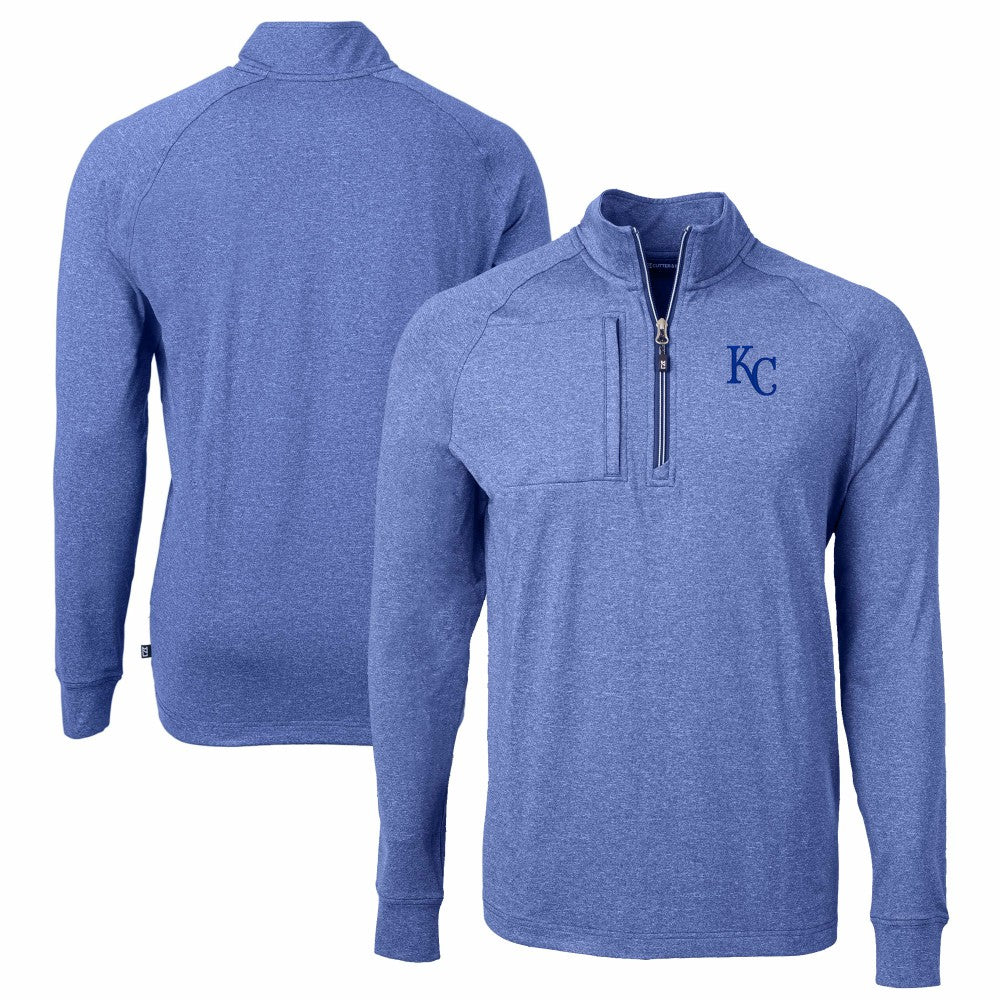 Kansas City Royals Cutter & Buck Adapt Eco Knit Stretch Recycled Quarter-Zip Pullover Top - MLB Pullover
