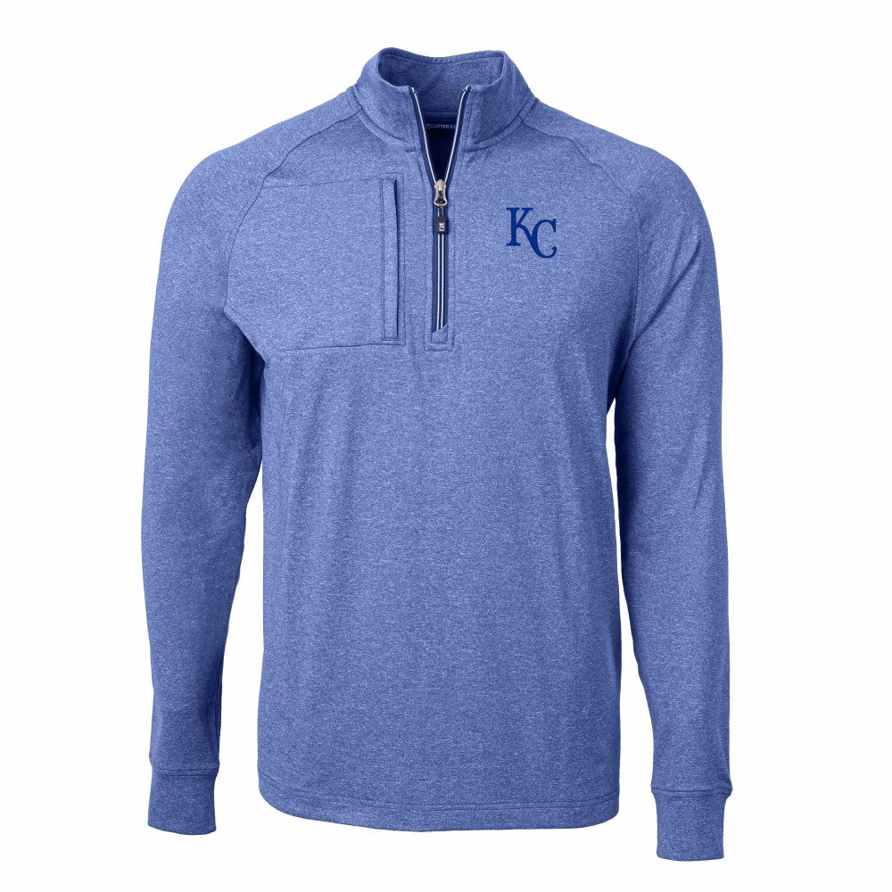 Kansas City Royals Cutter & Buck Adapt Eco Knit Stretch Recycled Quarter-Zip Pullover Top - MLB Pullover