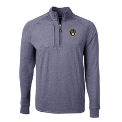 Milwaukee Brewers Cutter & Buck Adapt Eco Knit Stretch Recycled Quarter-Zip Pullover Top - MLB Pullover