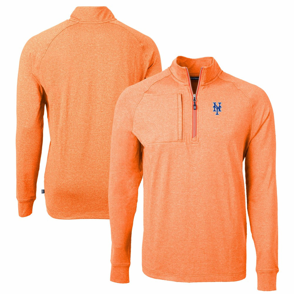 New York Mets Cutter & Buck Adapt Eco Knit Stretch Recycled Quarter-Zip Pullover Top - MLB Pullover