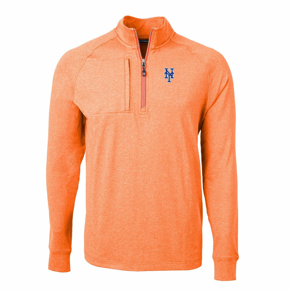 New York Mets Cutter & Buck Adapt Eco Knit Stretch Recycled Quarter-Zip Pullover Top - MLB Pullover