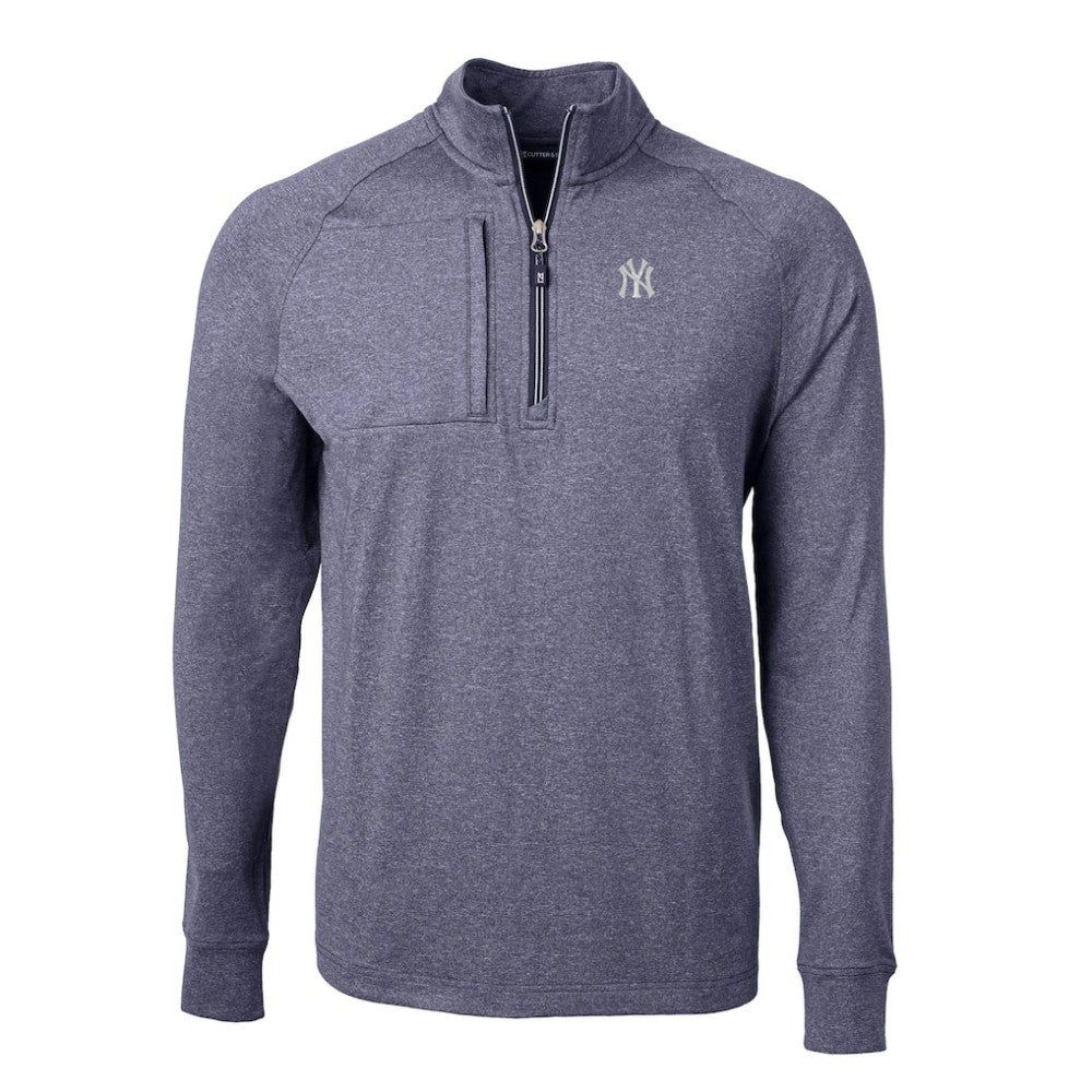 New York Yankees Cutter & Buck Adapt Eco Knit Stretch Recycled Quarter-Zip Pullover Top - MLB Pullover
