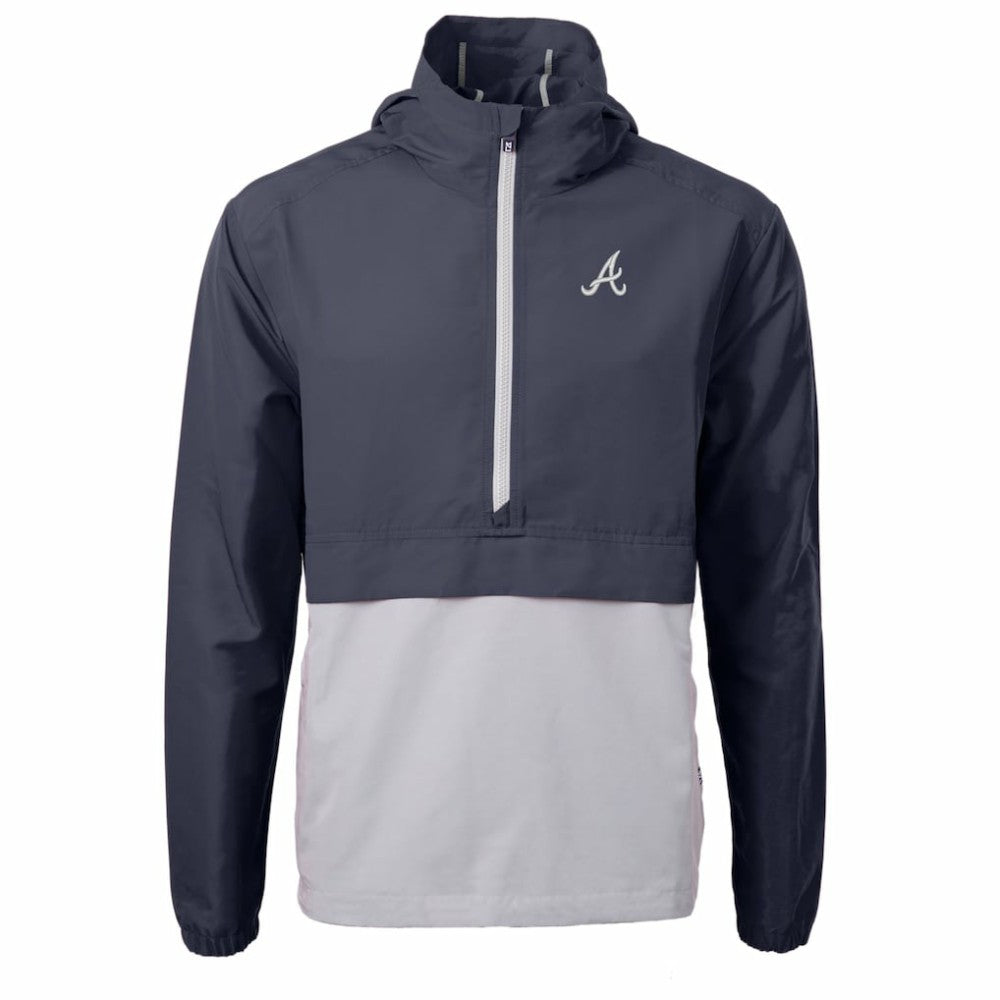 Atlanta Braves Cutter & Buck Charter Eco Recycled Half-Zip Anorak Jacket - MLB Jackets