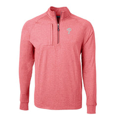 Philadelphia Phillies Cutter & Buck Adapt Eco Knit Stretch Recycled Quarter-Zip Pullover Top - MLB Pullover