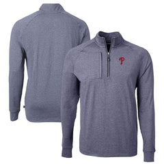 Philadelphia Phillies Cutter & Buck Adapt Eco Knit Stretch Recycled Quarter-Zip Pullover Top - MLB Pullover