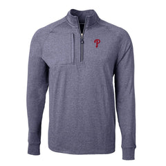 Philadelphia Phillies Cutter & Buck Adapt Eco Knit Stretch Recycled Quarter-Zip Pullover Top - MLB Pullover