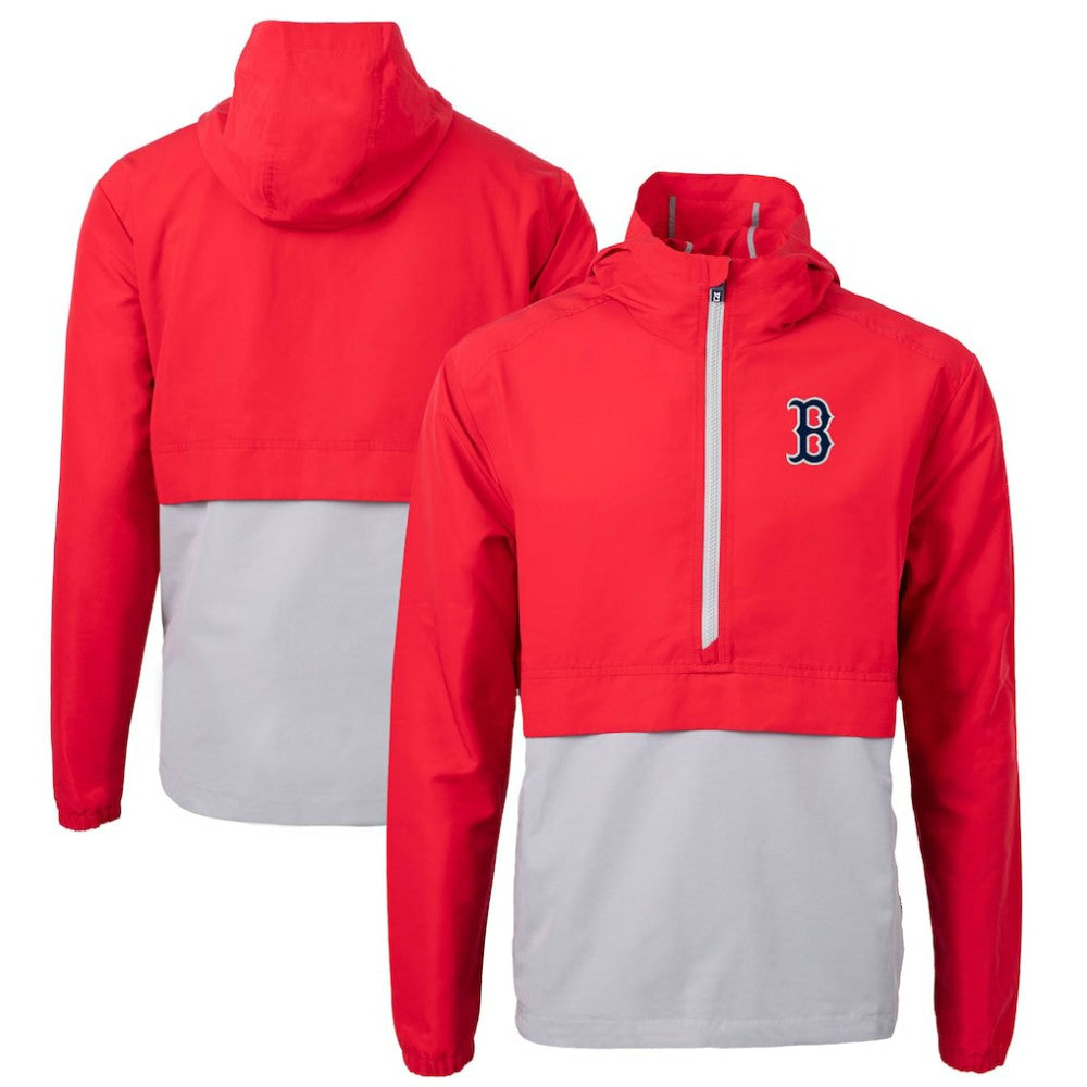 Boston Red Sox Cutter & Buck Charter Eco Recycled Half-Zip Anorak Jacket - MLB Jackets