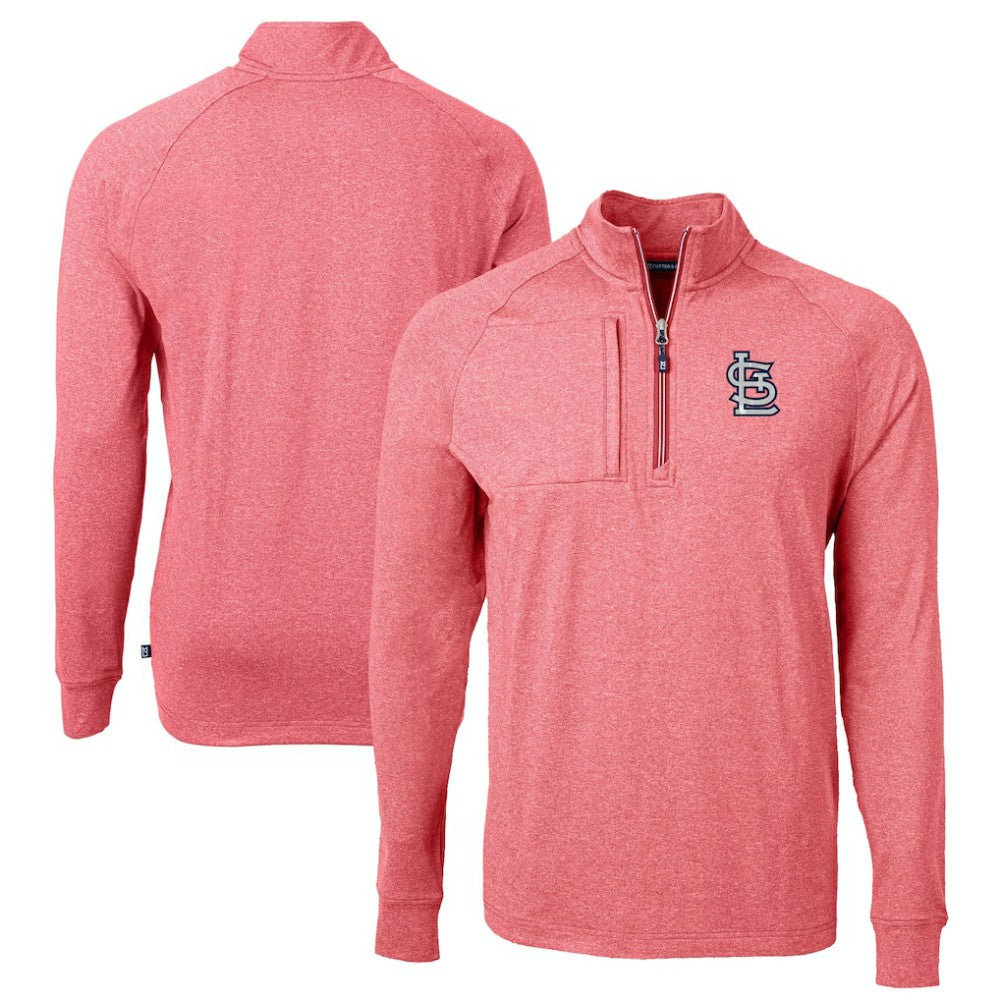 St. Louis Cardinals Cutter & Buck Adapt Eco Knit Stretch Recycled Quarter-Zip Pullover Top - MLB Pullover