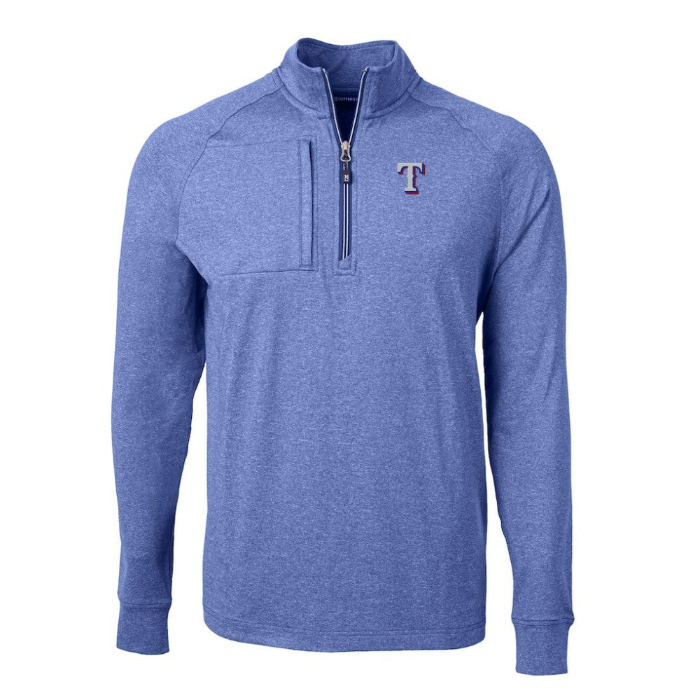 Texas Rangers Cutter & Buck Adapt Eco Knit Stretch Recycled Quarter-Zip Pullover Top - MLB Pullover