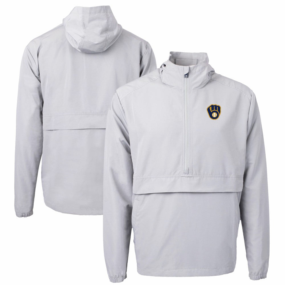 Milwaukee Brewers Cutter & Buck Charter Eco Recycled Half-Zip Anorak Jacket - MLB Jackets