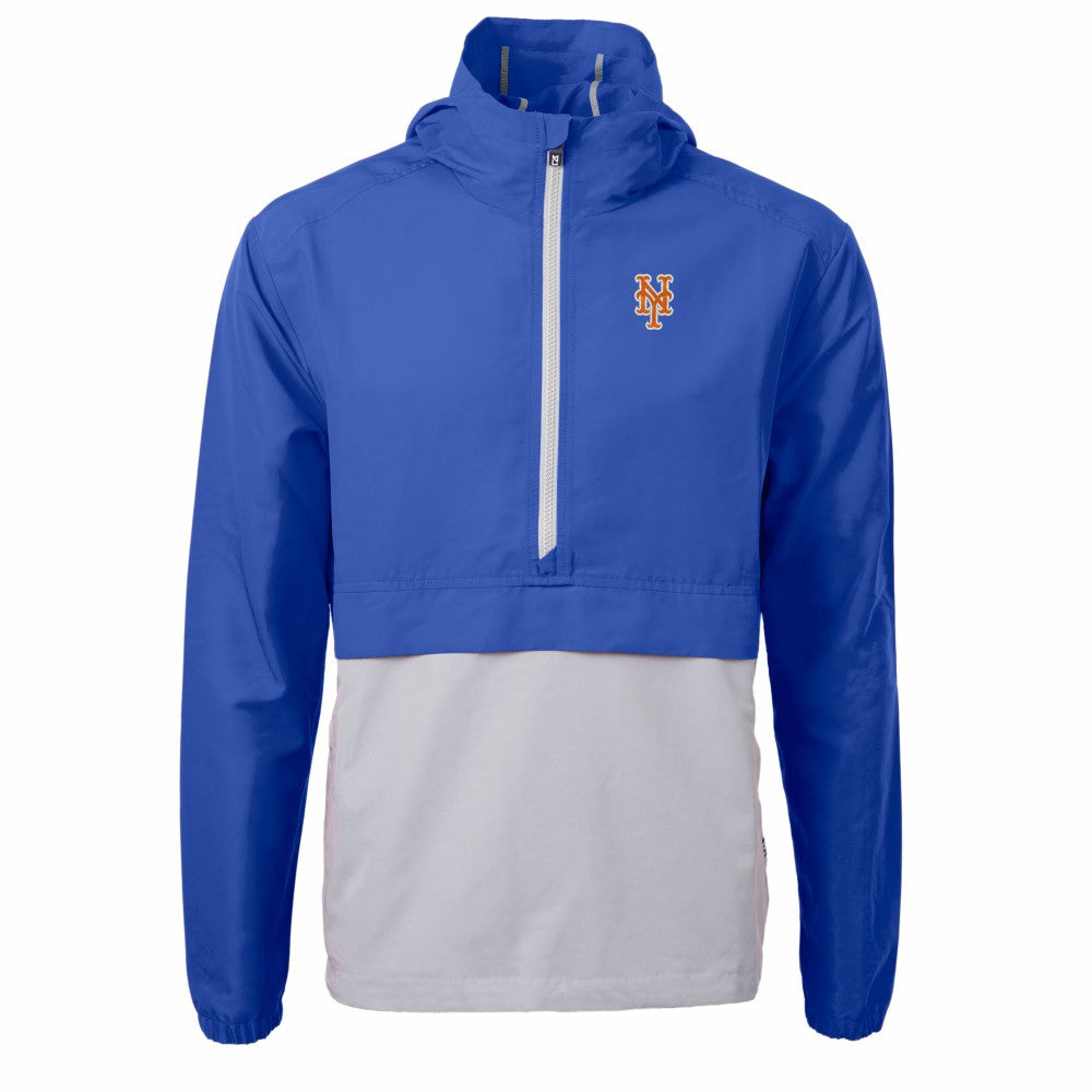 New York Mets Cutter & Buck Charter Eco Recycled Half-Zip Anorak Jacket - MLB Jackets