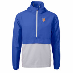 New York Mets Cutter & Buck Charter Eco Recycled Half-Zip Anorak Jacket - MLB Jackets