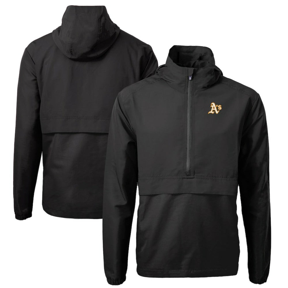 Athletics Cutter & Buck Charter Eco Recycled Half-Zip Anorak Jacket - MLB Jackets
