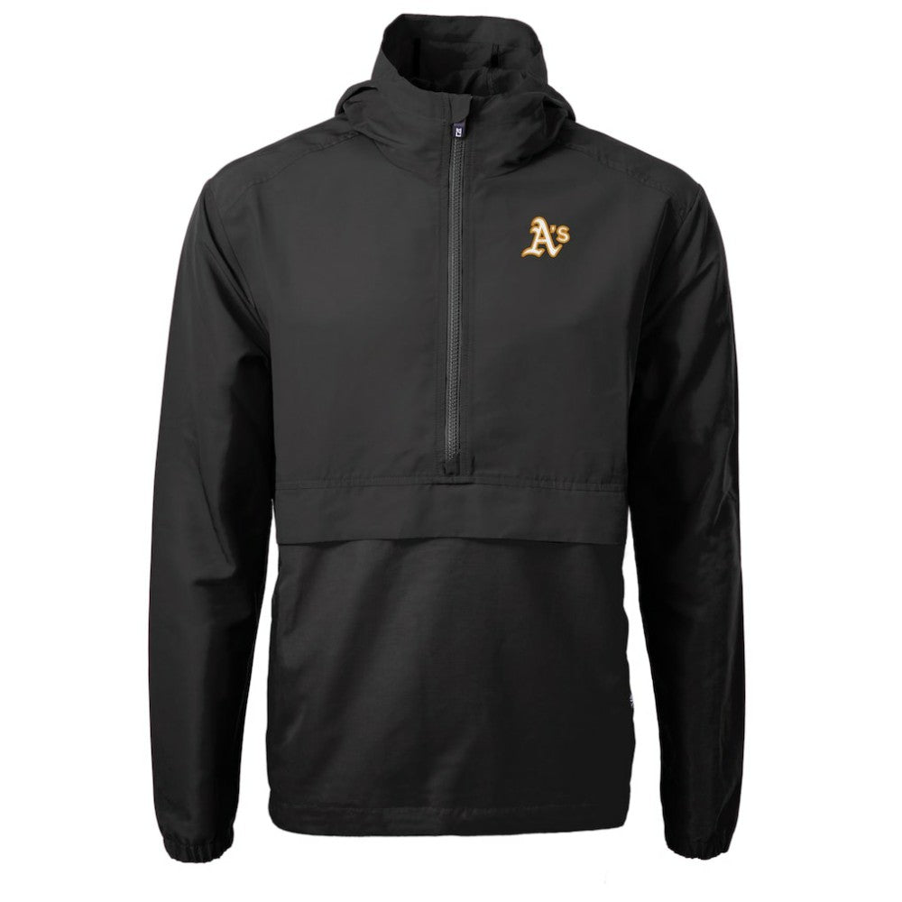 Athletics Cutter & Buck Charter Eco Recycled Half-Zip Anorak Jacket - MLB Jackets