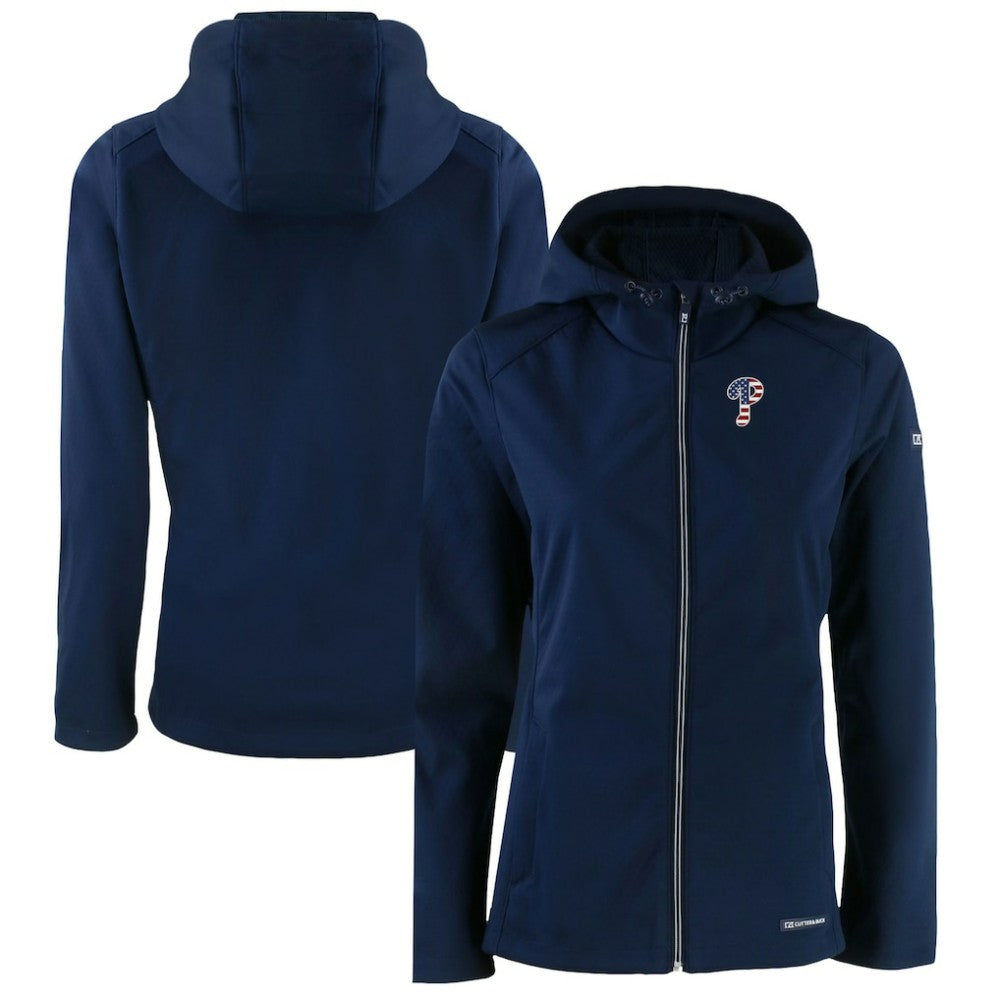 Philadelphia Phillies Cutter & Buck Women's Evoke Eco Softshell Recycled Full-Zip Jacket - MLB Jackets