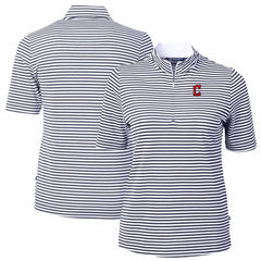 Cleveland Guardians Cutter & Buck Women's Virtue Eco Pique Stripe Top - MLB Tops