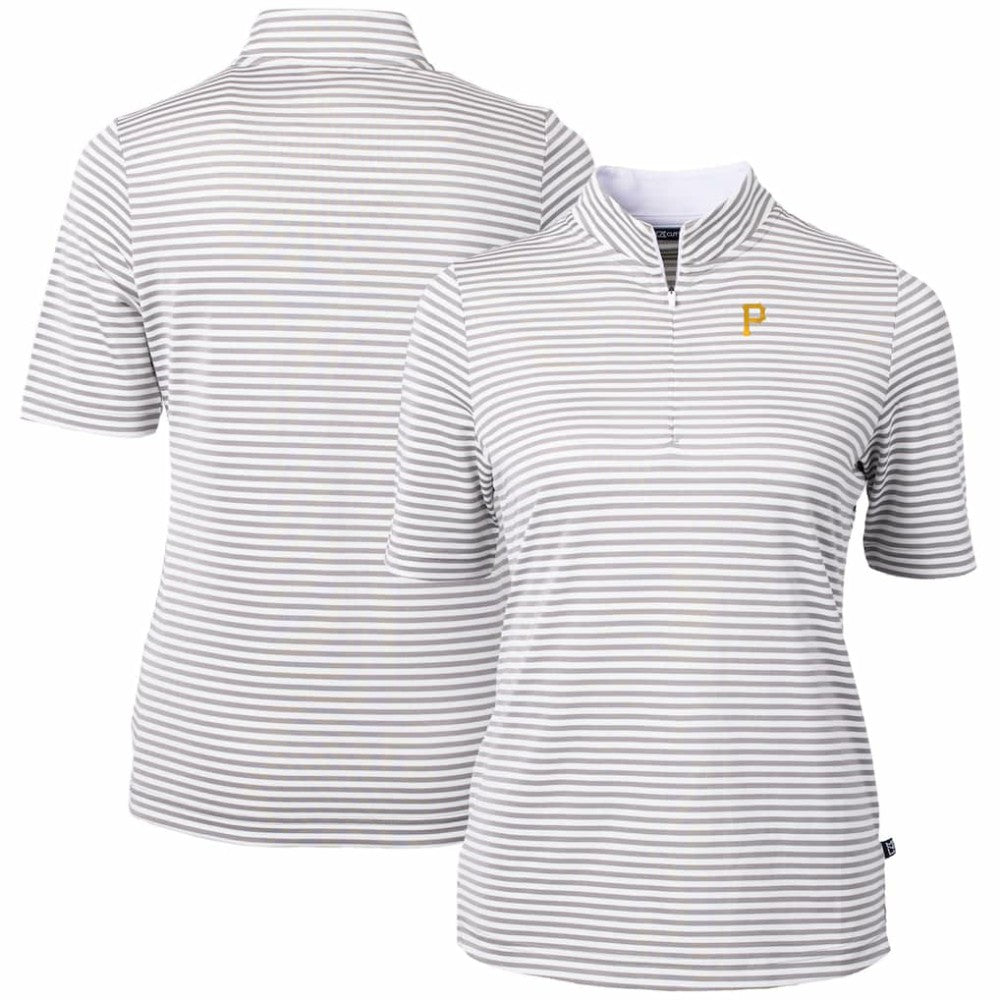 Pittsburgh Pirates Cutter & Buck Women's Virtue Eco Pique Stripe Top - MLB Tops