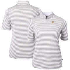 Pittsburgh Pirates Cutter & Buck Women's Virtue Eco Pique Stripe Top - MLB Tops
