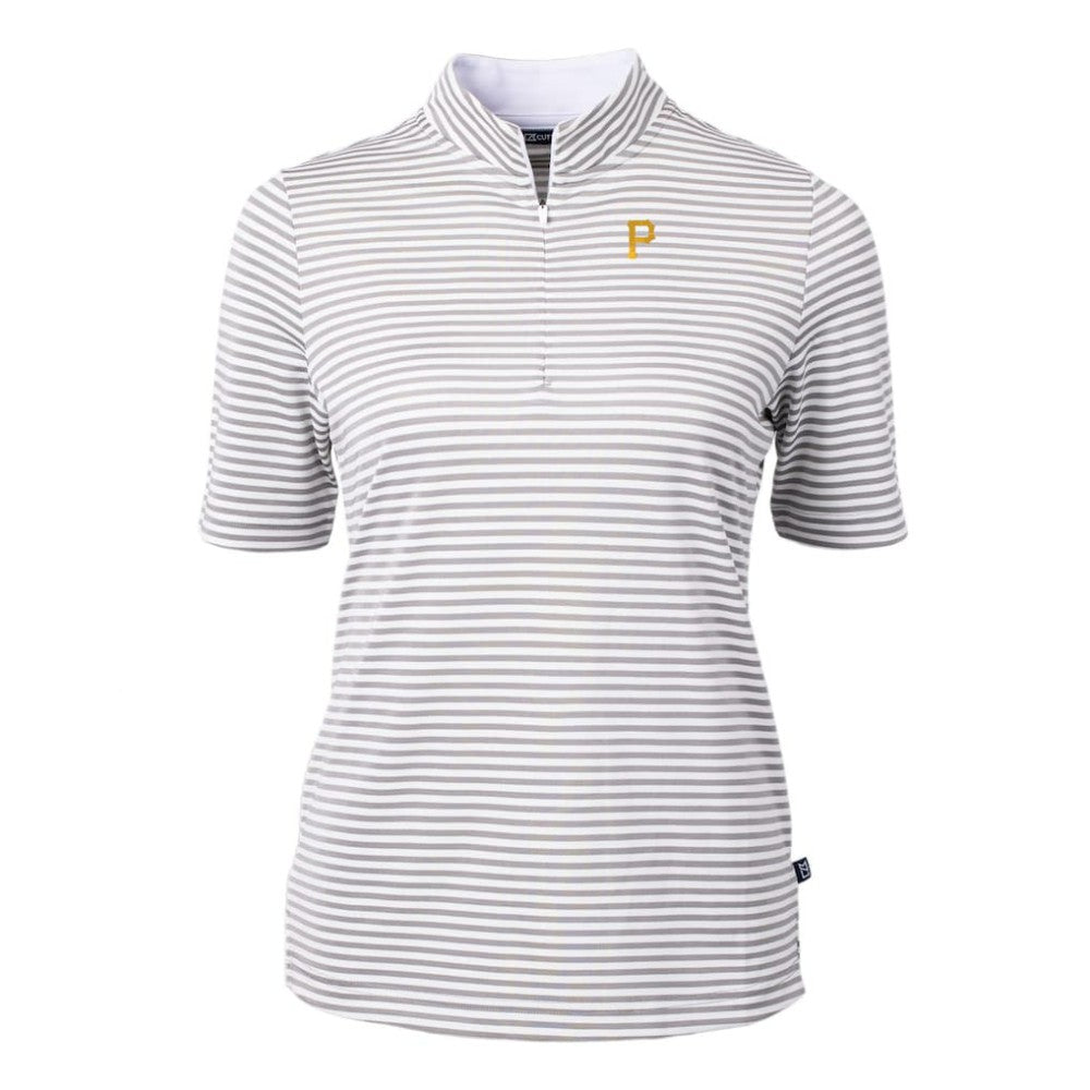 Pittsburgh Pirates Cutter & Buck Women's Virtue Eco Pique Stripe Top - MLB Tops