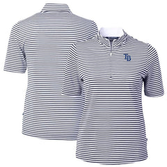Tampa Bay Rays Cutter & Buck Women's Virtue Eco Pique Stripe Top - MLB Tops