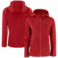 Cleveland Guardians Cutter & Buck Women's Evoke Eco Softshell Recycled Full-Zip Jacket - MLB Jackets