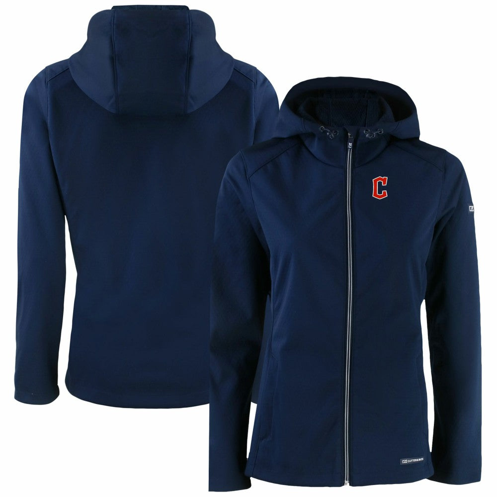 Cleveland Guardians Cutter & Buck Women's Evoke Eco Softshell Recycled Full-Zip Jacket - MLB Jackets