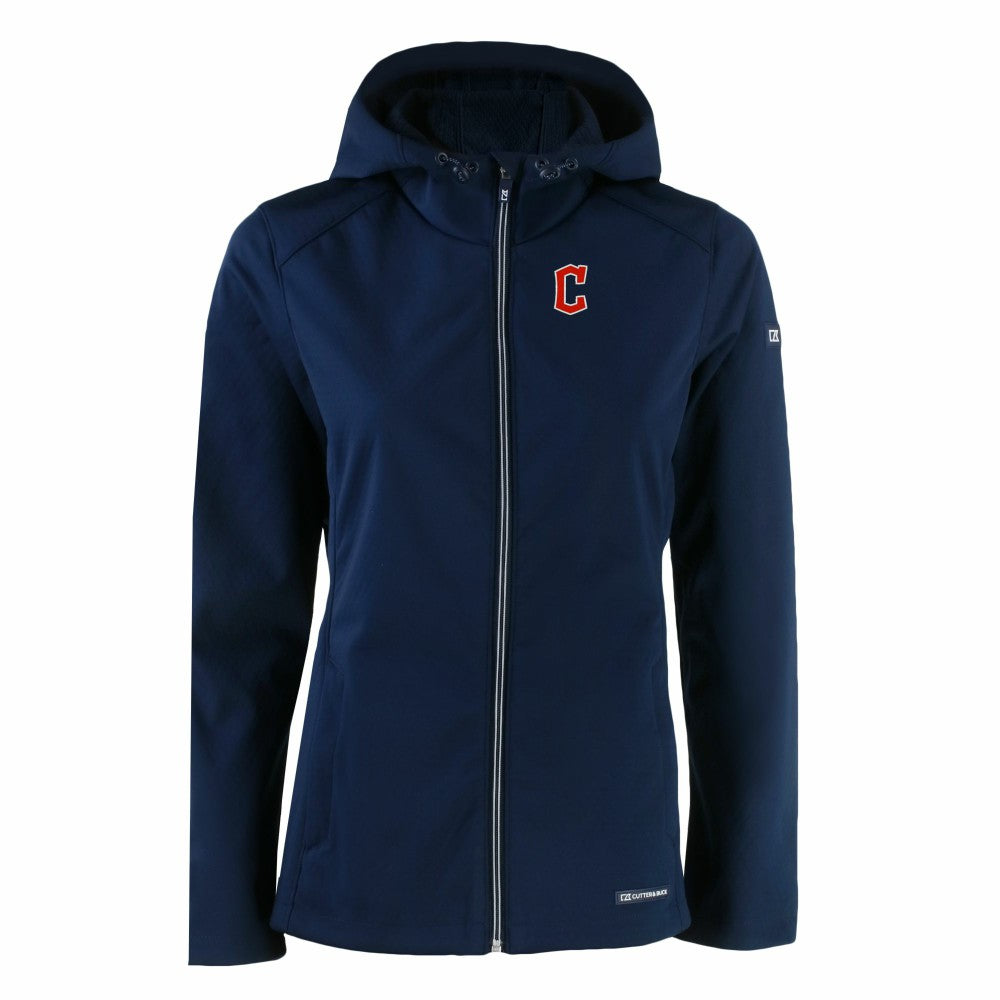 Cleveland Guardians Cutter & Buck Women's Evoke Eco Softshell Recycled Full-Zip Jacket - MLB Jackets