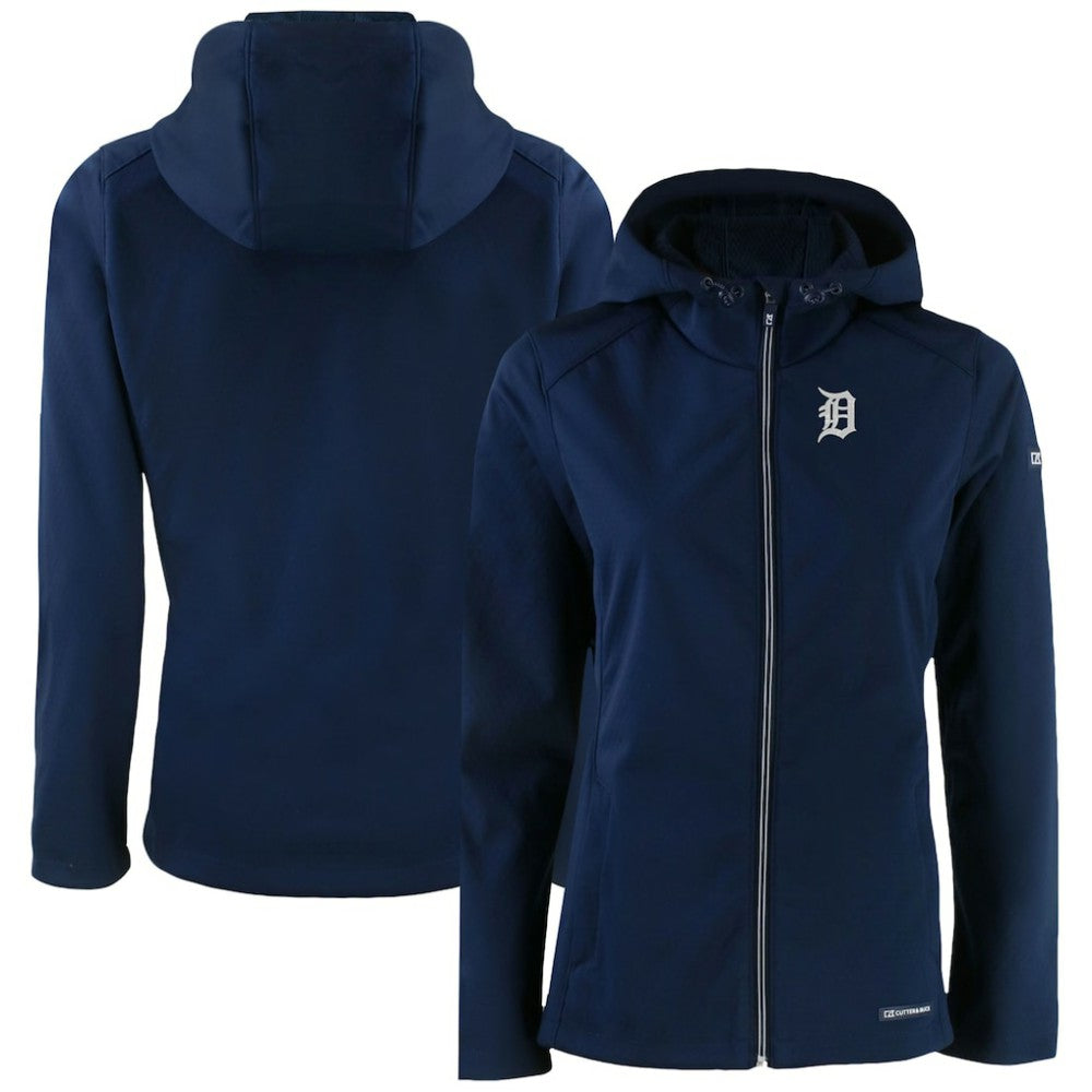 Detroit Tigers Cutter & Buck Women's Evoke Eco Softshell Recycled Full-Zip Jacket - MLB Jackets