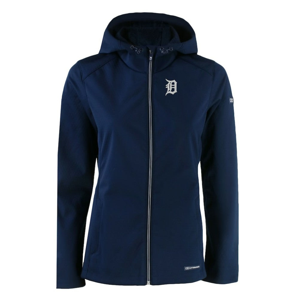 Detroit Tigers Cutter & Buck Women's Evoke Eco Softshell Recycled Full-Zip Jacket - MLB Jackets