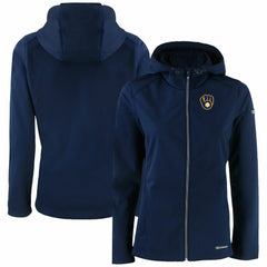 Milwaukee Brewers Cutter & Buck Women's Evoke Eco Softshell Recycled Full-Zip Jacket - MLB Jackets