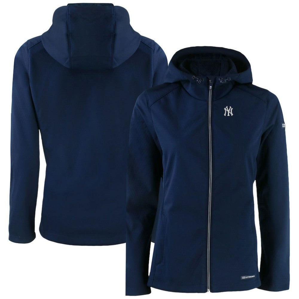 New York Yankees Cutter & Buck Women's Evoke Eco Softshell Recycled Full-Zip Jacket - MLB Jackets