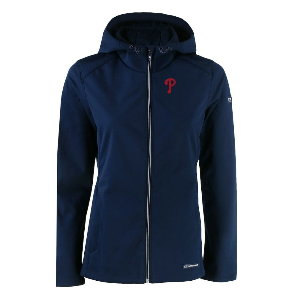 Philadelphia Phillies Cutter & Buck Women's Evoke Eco Softshell Recycled Full-Zip Jacket - MLB Jackets