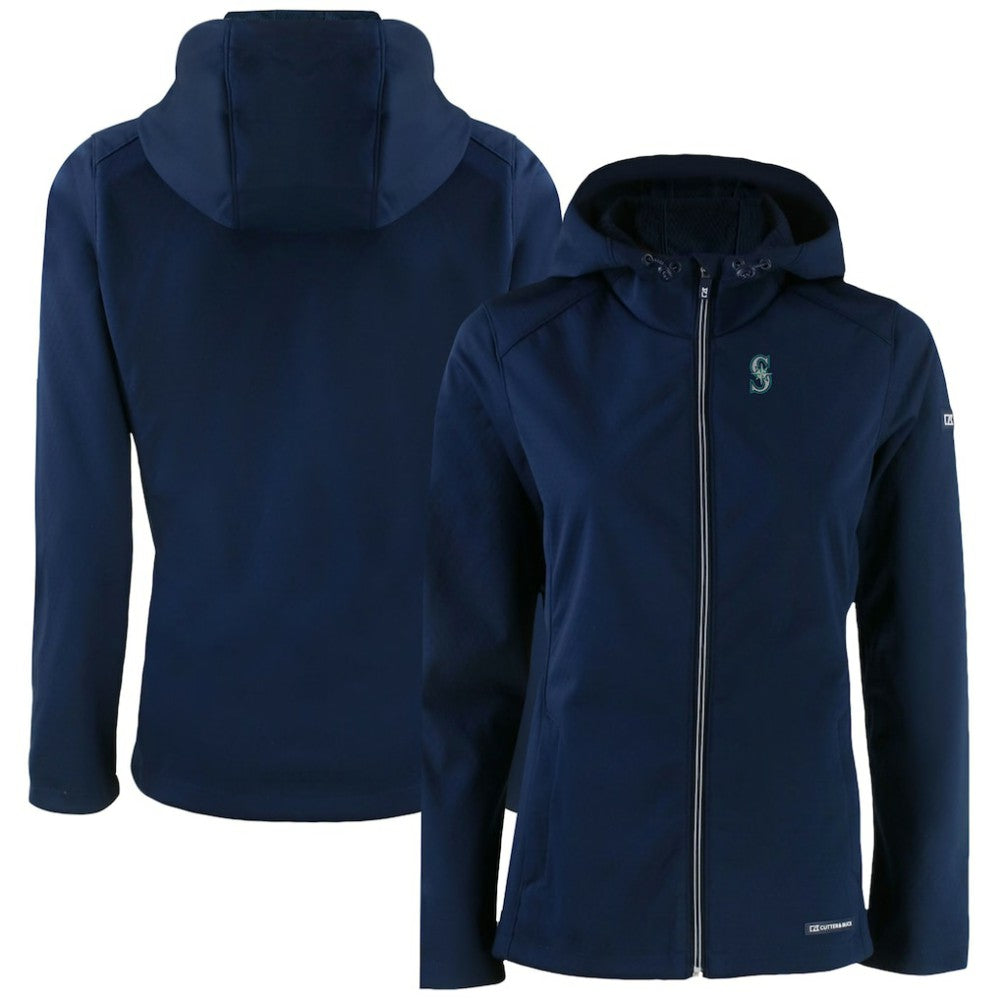 Seattle Mariners Cutter & Buck Women's Evoke Eco Softshell Recycled Full-Zip Jacket - MLB Jackets