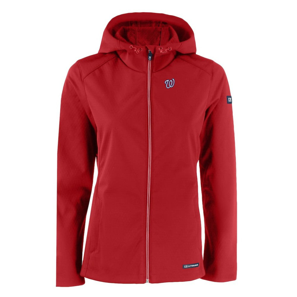 Washington Nationals Cutter & Buck Women's Evoke Eco Softshell Recycled Full-Zip Jacket - MLB Jackets