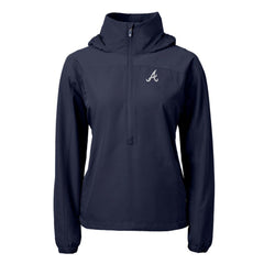 Atlanta Braves Cutter & Buck Women's Charter Eco Recycled Half-Zip Anorak Jacket - MLB Jackets