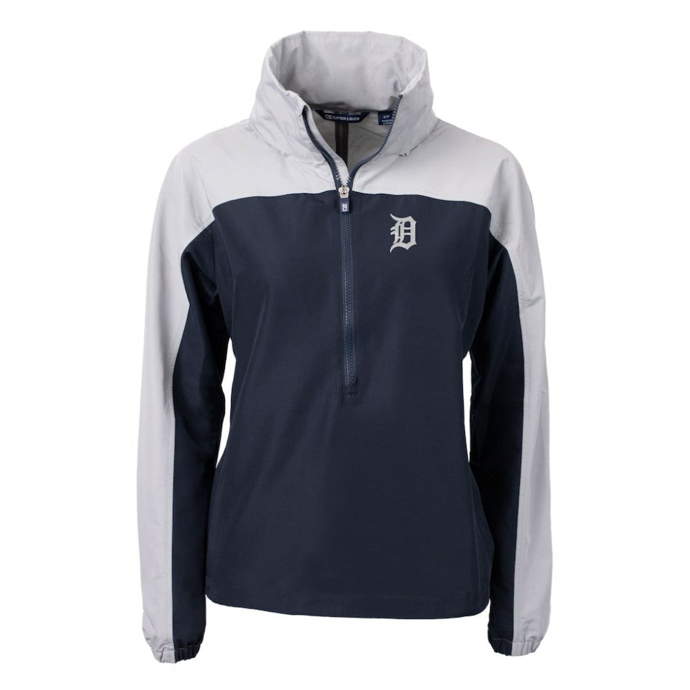 Detroit Tigers Cutter & Buck Women's Charter Eco Recycled Half-Zip Anorak Jacket - MLB Jackets